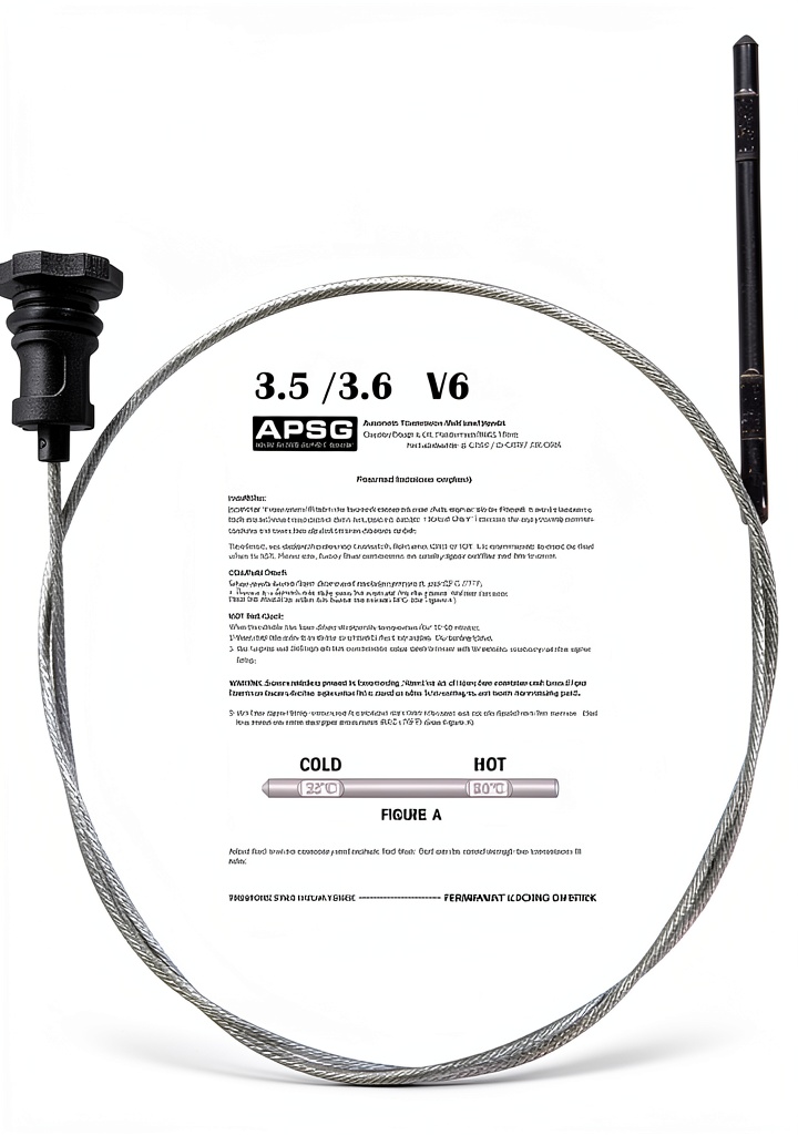 APSG dipstick being inserted into a Dodge engine dipstick tube