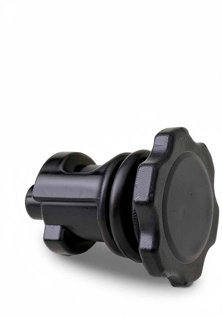 wedfish dipstick filler cap installed on a Jeep transmission dipstick tube