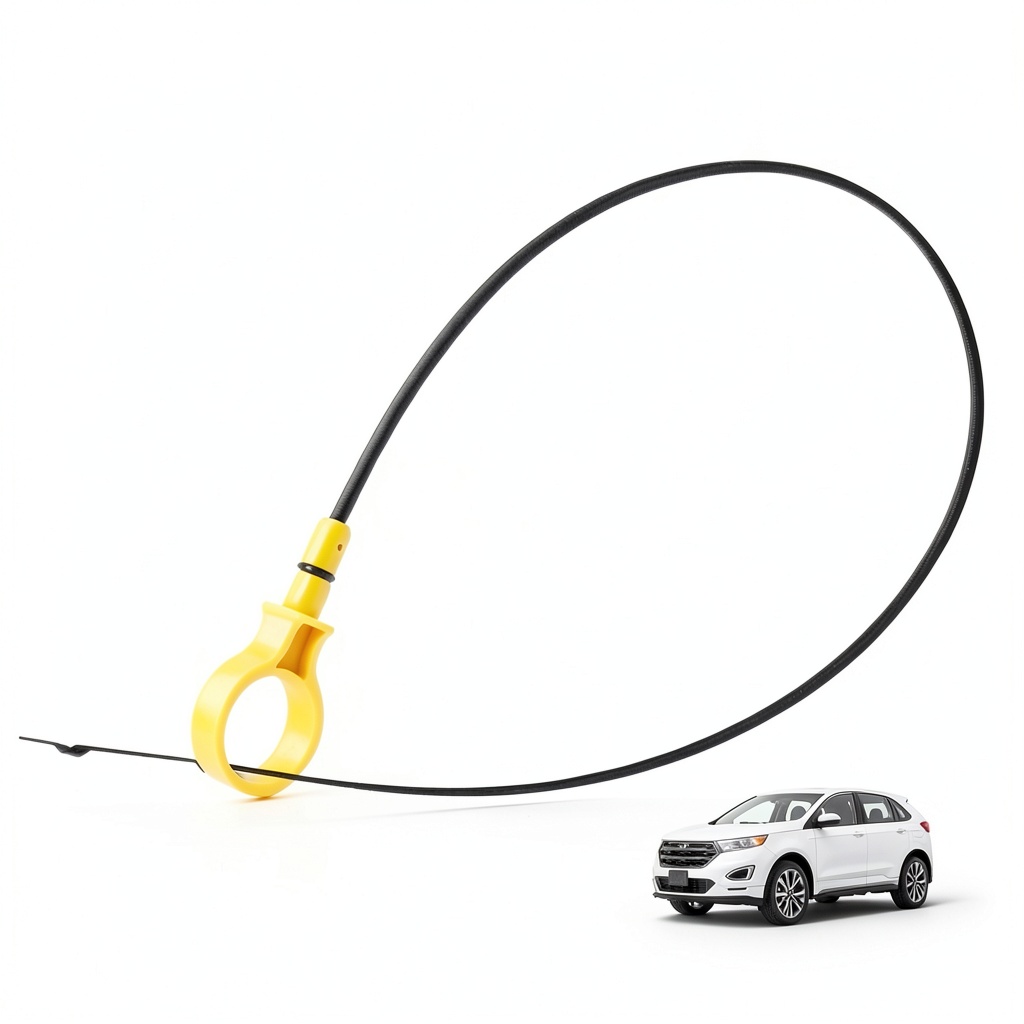 Ford Edge engine oil dipstick in action