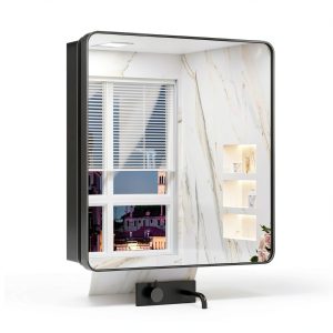 Medicine Cabinet Keonjinn 30x32 Wall Mount with Adjustable Shelf-0