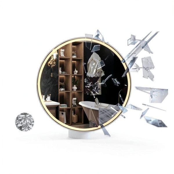 LED Bathroom Mirror 24" KQTULH Vanity Dimmable Front & Back Light-5