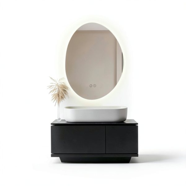 LED Bathroom Mirror Yoding 25x33 Irregular Dimmable 3-Color Mirror-3