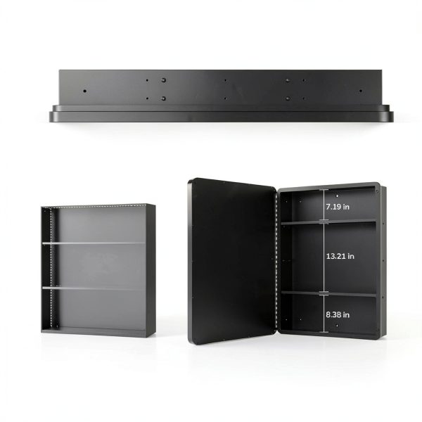Medicine Cabinet Keonjinn 30x32 Wall Mount with Adjustable Shelf-2