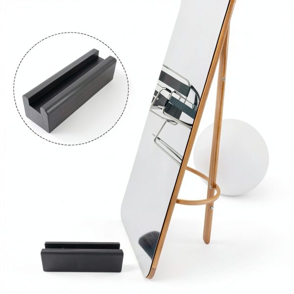 Floor Mirror Stand Hemobllo Wooden Frame with Non‑Skid Base-7