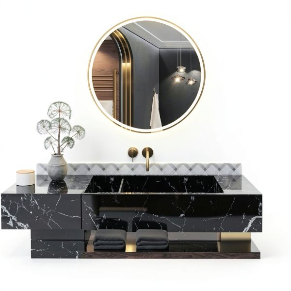LED Bathroom Mirror 24" KQTULH Vanity Dimmable Front & Back Light-2