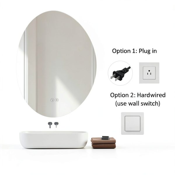 LED Bathroom Mirror Yoding 25x33 Irregular Dimmable 3-Color Mirror-7