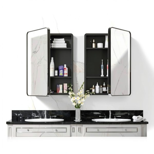 Medicine Cabinet Keonjinn 30x32 Wall Mount with Adjustable Shelf-7
