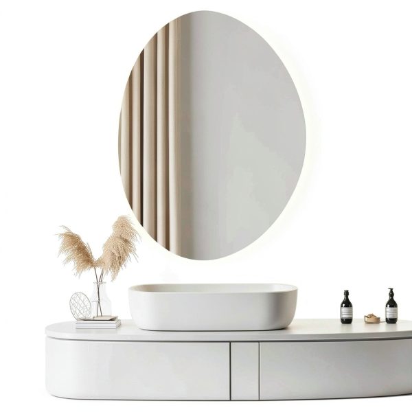 LED Bathroom Mirror Yoding 25x33 Irregular Dimmable 3-Color Mirror-1