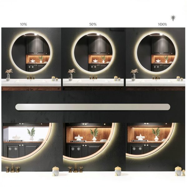 LED Bathroom Mirror 24" KQTULH Vanity Dimmable Front & Back Light-4