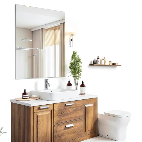 Frameless Mirror 30x40 CILIBER Bathroom Shatterproof Polished Edge-2