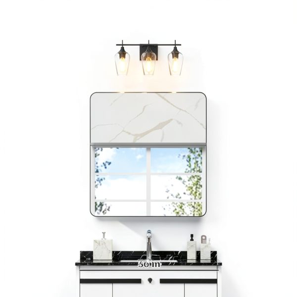 Medicine Cabinet Keonjinn 30x32 Wall Mount with Adjustable Shelf-1