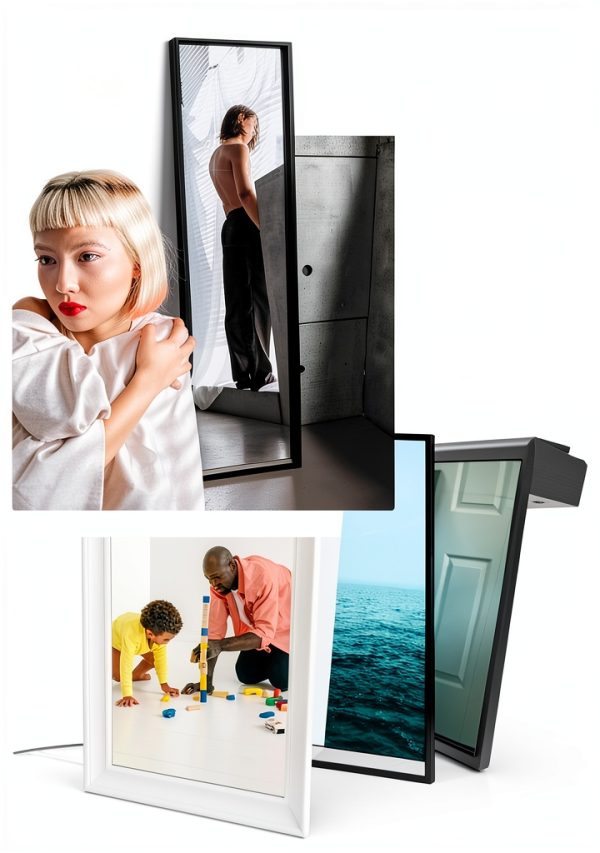 Floor Mirror Stand Hemobllo Wooden Frame with Non‑Skid Base-5
