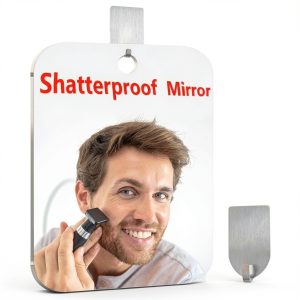 Shower Mirror JKNEIWA 10.6x8 Plexiglass Wall Mount for Shaving &-0