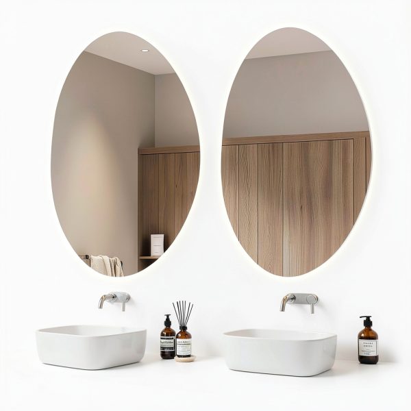 LED Bathroom Mirror Yoding 25x33 Irregular Dimmable 3-Color Mirror-5