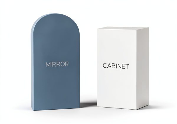 Arched Medicine Cabinet sower & seed Black Mirror Mounted-1