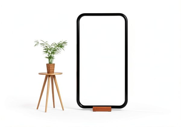 DOITOOL Mirror Stand Holder Duty Floor Stand 9.8" Wood Base Brown-1