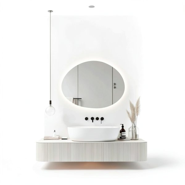 LED Bathroom Mirror Yoding 25x33 Irregular Dimmable 3-Color Mirror-2