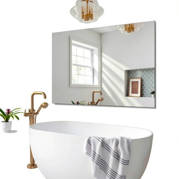 Frameless Mirror 30x40 CILIBER Bathroom Shatterproof Polished Edge-5