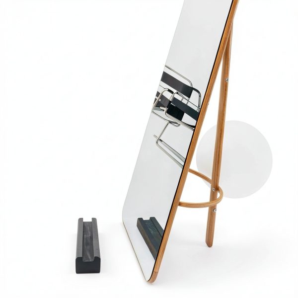 jojofuny Wooden Floor Mirror Support Stand, Solid Wood Anti-Slip Support Base for Full Length and Standing Mirrors-3