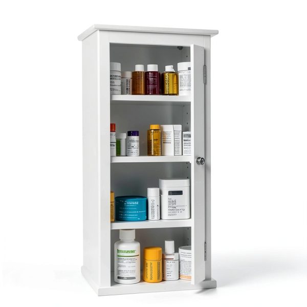 4 PCS White Medicine Cabinet Shelves Replacement,13 Inch Wooden Bathroom Cabinet Shelf,Medicine Cabinets Replacement Shelves for Living Room Bathroom Kitchen Wall Mounted Medicine Cabinet-5
