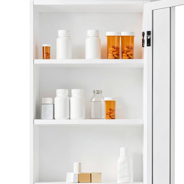 4 PCS White Medicine Cabinet Shelves Replacement,13 Inch Wooden Bathroom Cabinet Shelf,Medicine Cabinets Replacement Shelves for Living Room Bathroom Kitchen Wall Mounted Medicine Cabinet-6