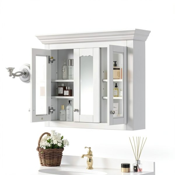 Bathroom Wall Cabinet Merax 35" White Mirror Medicine Cabinet-5