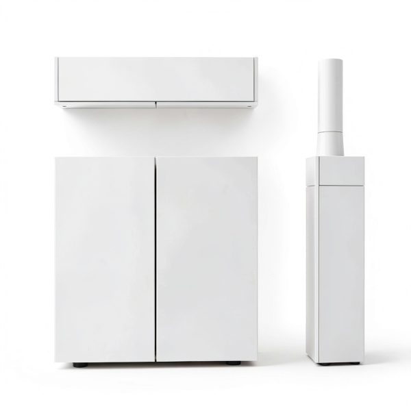 Bathroom Wall Cabinet Réflexon 24x24 White 2‑Door Moisture‑Resist Wood-1