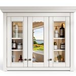 Bathroom Wall Cabinet Merax 35" White Mirror Medicine Cabinet-0