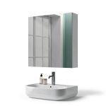 Bathroom Wall Cabinet Réflexon 24x24 White 2‑Door Moisture‑Resist Wood-0