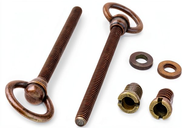 Antique Brass Swing Cheval Mirror Mounting Bolt | 3-1/2" Long | Pack of 2 | Adjustable Mirror Mounting Hardware | Hinge Bolt for Swivel Mirror | Cabinet, Dresser, Vanity Hardware | MH1-SAB-0