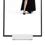 Wood Floor Mirror Stand Gadpiparty 25cm Anti Slip Base White-0