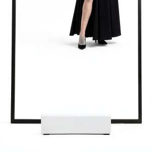 Wood Floor Mirror Stand Gadpiparty 25cm Anti Slip Base White-0