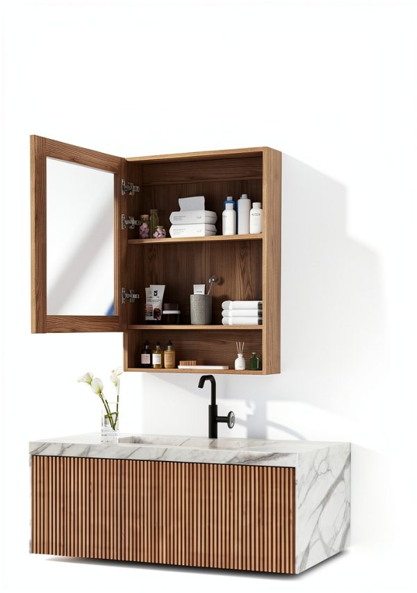 Bathroom Medicine Cabinet Mirror GRUSIGN 32" x 24" Wall-Mount-4