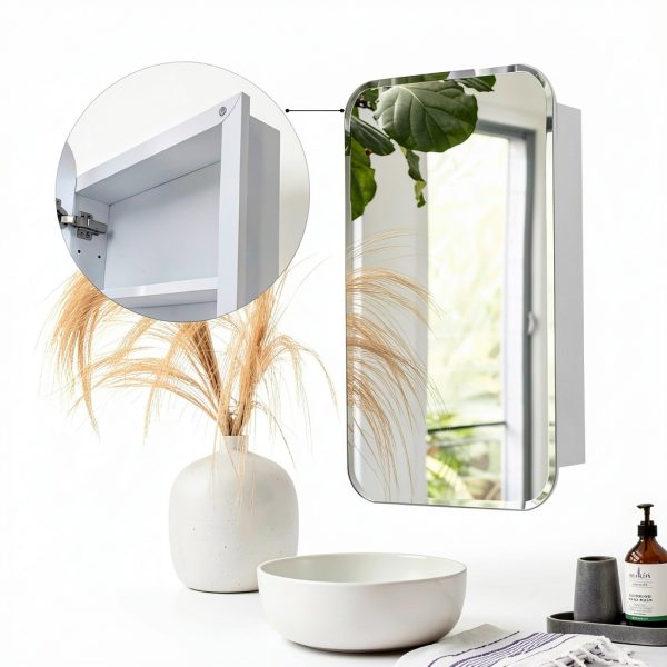 Sower and Seed White Small Medicine Cabinet Recessed Mount 16" x 24"-4