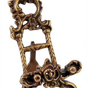 AzureGreen RSMH6 Brass Scrying Mirror Holder Antiqued White Finish-0