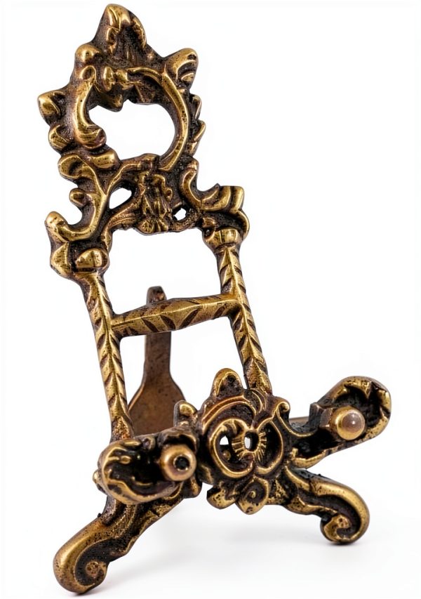 AzureGreen RSMH6 Brass Scrying Mirror Holder Antiqued White Finish-0