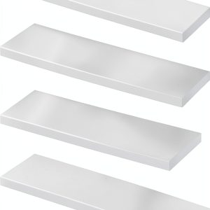4 PCS White Medicine Cabinet Shelves Replacement,13 Inch Wooden Bathroom Cabinet Shelf,Medicine Cabinets Replacement Shelves for Living Room Bathroom Kitchen Wall Mounted Medicine Cabinet-0