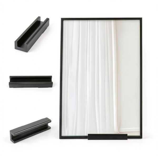 1 Pcs Wooden Floor Mirror Stand Anti Slip Base for Full Length Mirrors 9.8 x 2.3 x 1.5 Inches Stable Support Holder Bracket with Enlarged Non Slip Pads for Home Mirror Frames (Black)-3